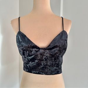 ZARA Velvet cropped top / Bralette top NWT